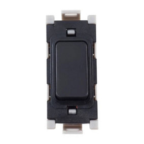 Deta G3502BK Grid Lighting Switch 10 Amp 2 Way (Black)