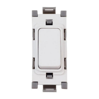 Deta G3514 Grid Switch 20 Amp Double Pole Unmarked (White)
