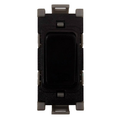 Deta G3514BK Grid Switch 20 Amp Double Pole Unmarked (Black)