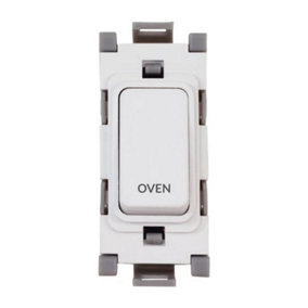 Deta G3551 Grid Switch 20 Amp Double Pole marked Oven (White)