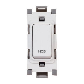 Deta G3552 Grid Switch 20 Amp Double Pole marked Hob (White)