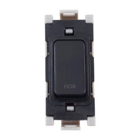 Deta G3552BK Grid Switch 20 Amp Double Pole marked Hob (Black)
