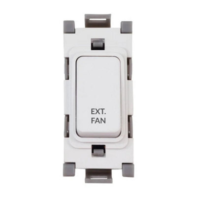 Deta G3553 Grid Switch 20 Amp Double Pole marked Ext. Fan (White)