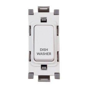 Deta G3556 Grid Switch 20 Amp Double Pole marked Dish Washer (White)