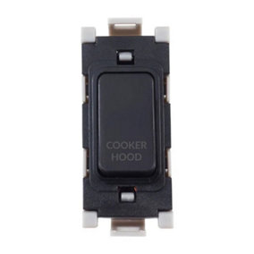 Deta G3560BK Grid Switch 20 Amp Double Pole marked Cooker Hood (Black)