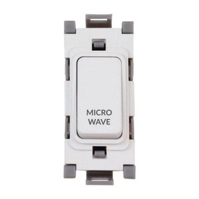 Deta G3561 Grid Switch 20 Amp Double Pole marked Microwave (White)