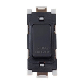 Deta G3562BK Grid Switch 20 Amp Double Pole marked Fridge Freezer (Black)
