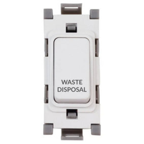 Deta G3564 Grid Switch 20 Amp Double Pole marked Waste Disposal (White)