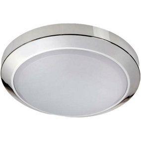 Deta L1021CH Stratus Circular IP65 LED Bulkhead Light Fitting - Chrome Trim 14W