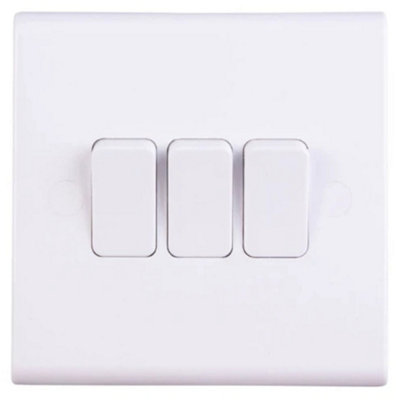 Deta S1205 Slimline Light Switch 3 Gang SP 10 Amp 2 Way