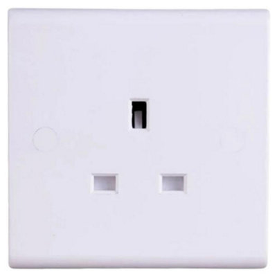 Deta S1206 Slimline Unswitched Socket Outlet 1 Gang/ Single 13 Amp