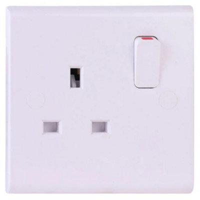 Deta S1207SDP Slimline Switch Socket Outlet 1 Gang / Single DP 13 Amp