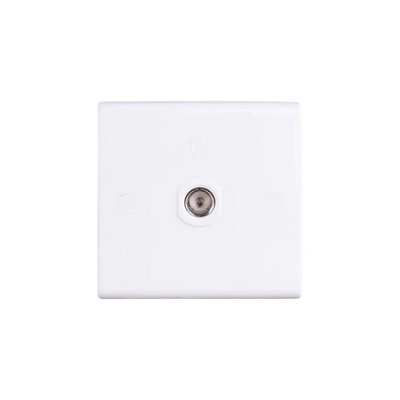 Deta S1264 Slimline 1 Gang Isolated Coaxial Socket White