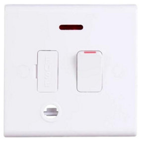 Deta S1373 Slimline Switched Fused Spur Connection Unit with Neon & Flex Outlet - 13 Amp