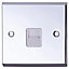 Deta SD1353CHW Slimline Décor Telephone Socket 1 Gang Secondary / Extension (Polished Chrome /White Insert)
