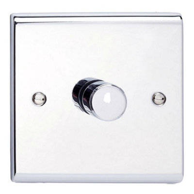 Deta SD1414CH Universal LED Dimmer Switch 1 Gang 3 - 250 Watt (Polished Chrome)