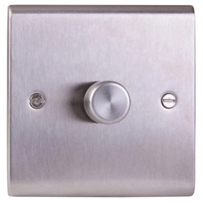 Deta SD1414SS Universal LED Dimmer Switch 1 Gang  3 - 250 Watt (Stainless Steel)