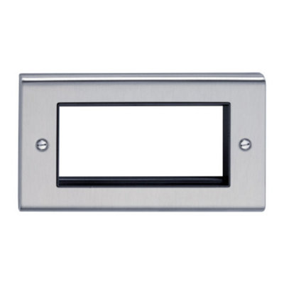 Deta SD1424SCB 4 Module Data Plate Satin Chrome Black Inserts