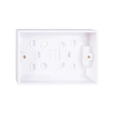 Deta V1223 2 Gang 25mm Pattress Back Box White