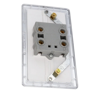 DETA VE1301CHW Cooker Switch 50A Tall Double Pole Wall Faceplate Chrome