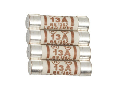 Deta Vimark 13A Replacement Fuses - Pack of 4 for Household Use