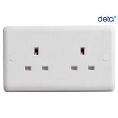 Deta Vimark VC1208 Unswitched Socket 2-Gang 13A DETVC1208