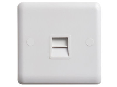 Vimark Pro 1-Gang Slave Telephone Socket White with White Inserts