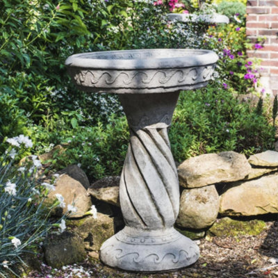 Detailed Windsor Design Stone Birdbath | DIY at B&Q