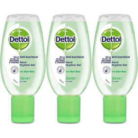 Dettol Anti-Bacterial Hand Hygiene Gel with Aloe Vera 50ml Pack of 3