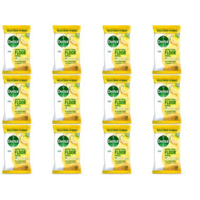 Dettol Floor Wipes Cleaning Lemon and Lime Extra large Wipes, 10 each (Pack of 12)