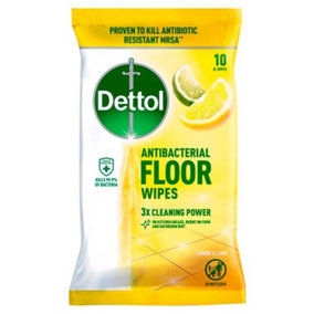Dettol Floor Wipes Cleaning Lemon and Lime Extra large Wipes, 10 each