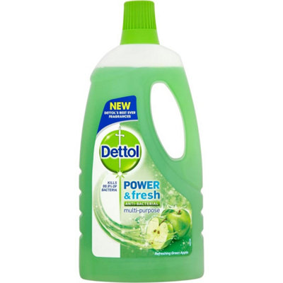 Dettol Power and Fresh Multi Purpose Cleaner, Refreshing Green Apple, 1L (Pack of 6)