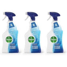 Dettol Power and Pure Antibacterial Bathroom Cleaner Spray 1 L (Pack of 3)
