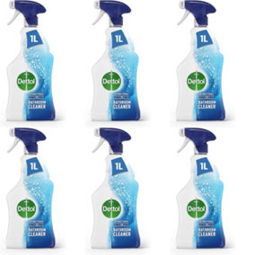 Dettol Power and Pure Antibacterial Bathroom Cleaner Spray 1 L (Pack of 6)