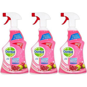 Dettol Power Fresh Pomegranate Antibacterial Multi Purpose Trigger Spray 1 Litre (Pack of 3)
