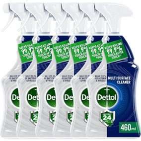 Dettol Protect 24 hour Antibacterial Disinfectant Multi Surface Spray Cleaner - Ocean Fresh - 460ml x 6