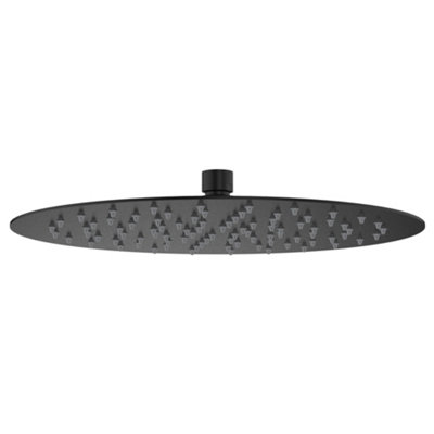 Deva Matte Black Large 300mm Round Rainfall Shower Head, Luxurious Full-Body Shower, Easy to Install, and Modern Design