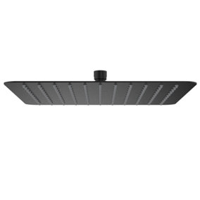 Deva Matte Black Large 300mm Square Rainfall Shower Head, Luxurious Full-Body Shower, Easy to Install, and Modern Design