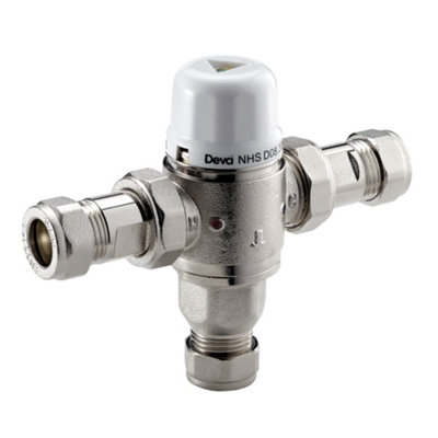 Deva Thermostatic 15mm Blending Valve - Precise Water Mixing Temperature Control TMV2 & TMV3 Approved - Anti Scald