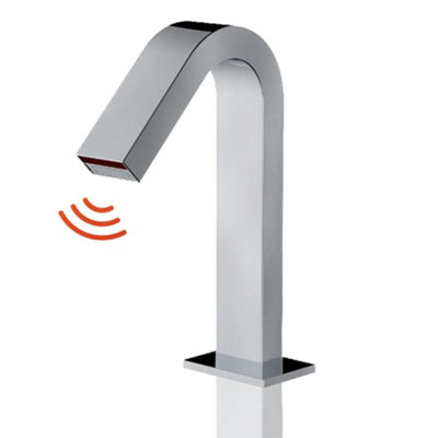 Deva Touchless Sensor Mixer Tap In Chrome Modern Bathroom Basin Faucet Infrared Motion Mains Powered With Battery Backup