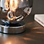 Devante Chrome and Smokey Mirror Tinted Glass Shade Modern 1 Light Table Light