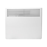 Devola 1000W Eco Electric Panel Heater with Adjustable Thermostat Energy Efficient Technology Wall Mounted & Free Standing White