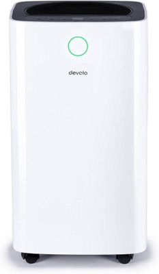 Devola 12L/day Low Energy Dehumidifier, Quiet, Laundry Drying Mode, Dust Filter, Continuous Drainage, Dehumidifiers for Home