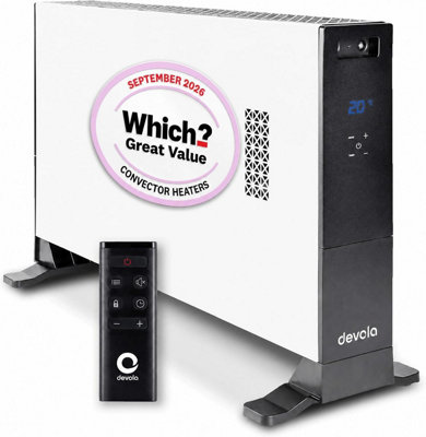 Devola 2000W Convector Heater, Digital Thermostat, LED Display, Remote ...