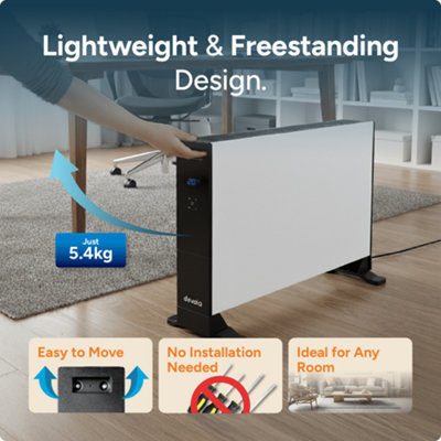 Devola 2000W Convector Heater, Digital Thermostat, LED Display, Remote ...