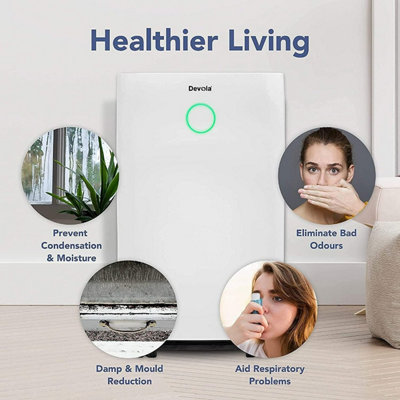 Devola 20L Dehumidifier WiFi Enabled Digital Display Low Energy Portable Electric Compressor for Home Laundry Drying Mode - 3