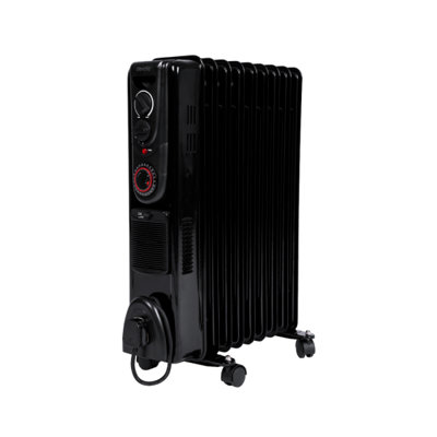 Devola 2500W 9 Fin Oil Filled Radiator, Low Energy, Adjustable Heating Dial, 24Hr Timer and Turbo Heating PTC Fan Black Price Comparisons | Compare The Build