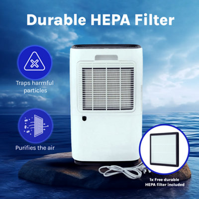 Devola 25L/day Low Energy Dehumidifier Air purifier Laundry Drying Dehumidifier - 7