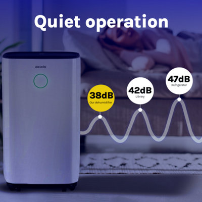 Devola 25L/day Low Energy Dehumidifier for Home Air purifier With HEPA filter Laundry Drying Dehumidifier