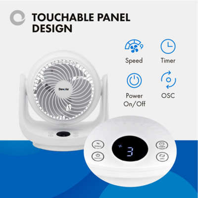 Devola 9 Inch Desk Fan Table Fan with Sleep Mode Timer and a Remote ...